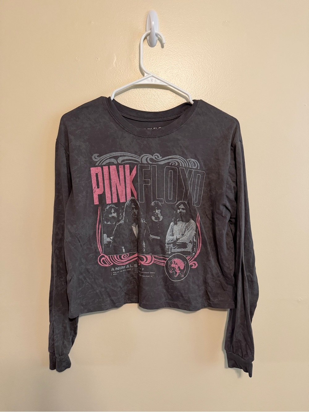 Pink Floyd Black Long Sleeve Tee with Pink Graphic